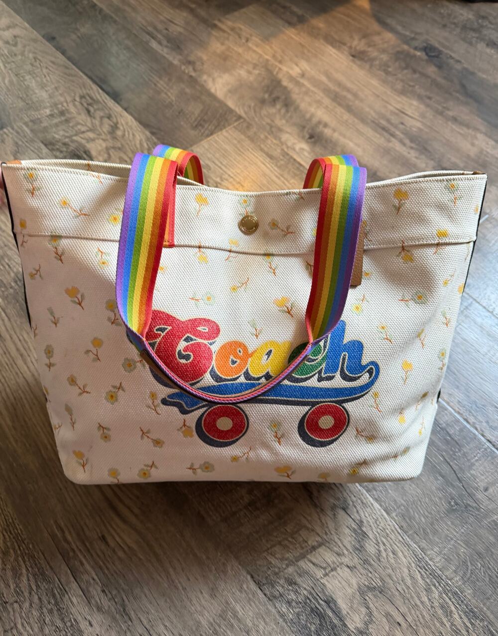 Coach Pride Rainbow Roller Skate Large Tote Bag Large